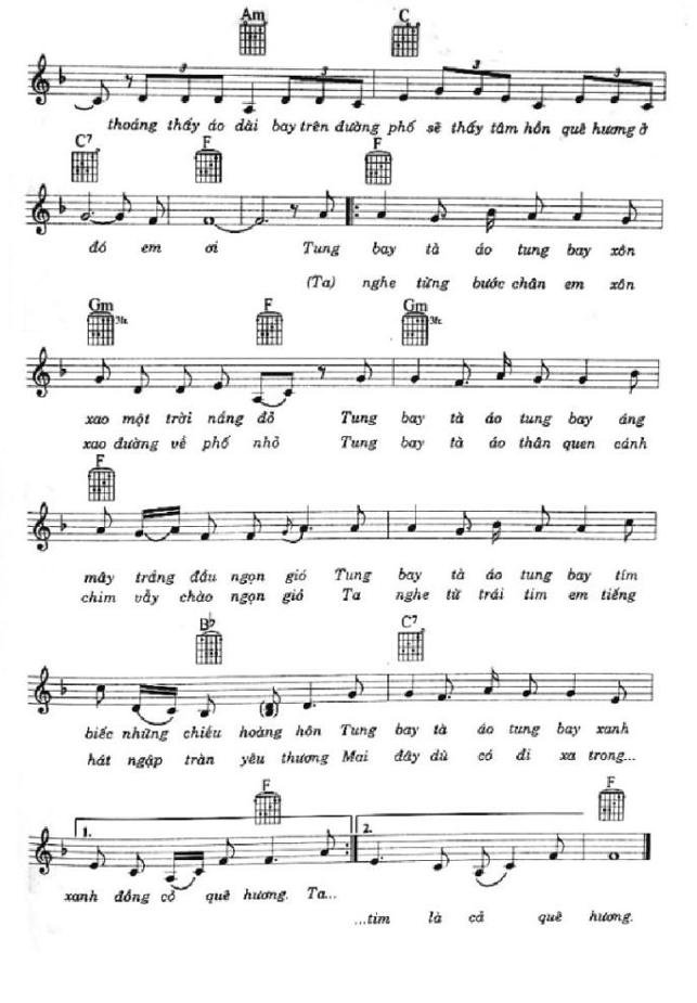 Sheet nhạc Một Thoáng Quê Hương 2